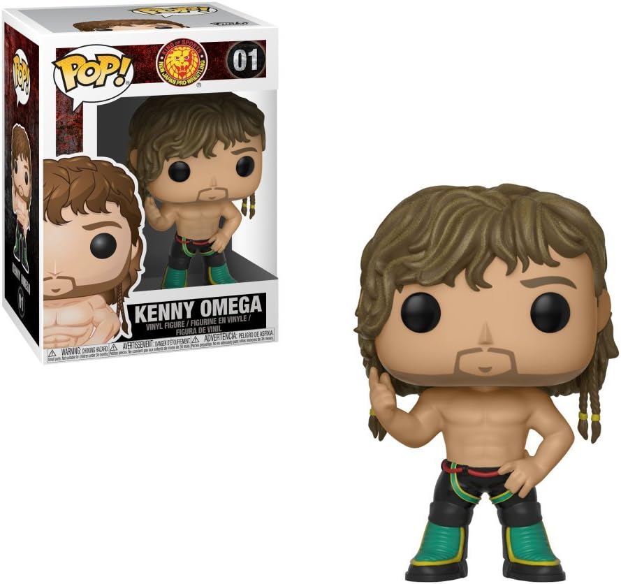 Funko Pop! Wrestling Bullet Club Kenny Omega figure by Ralphie's Funhouse, featuring his signature wrestling attire and pose.