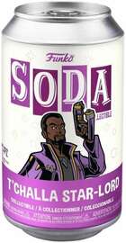 Sealed can of Funko Soda Marvel What If? T'Challa Star-Lord collectible figure in a colorful can with character artwork.