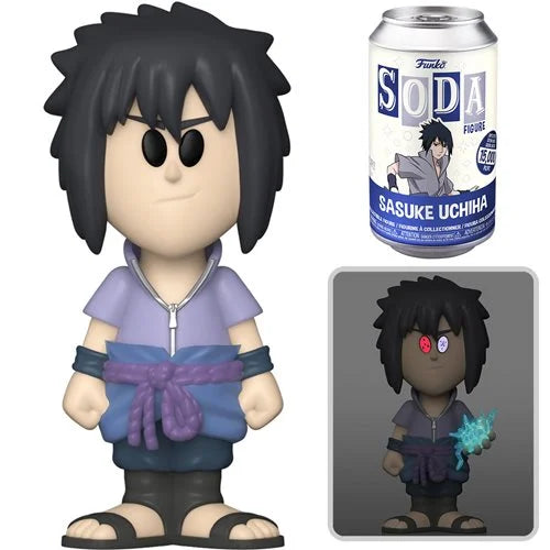 Naruto Sasuke Uchiha Funko Soda vinyl figure by Ralphie's Funhouse, featuring a 1 in 6 chance of a rare chase figure.