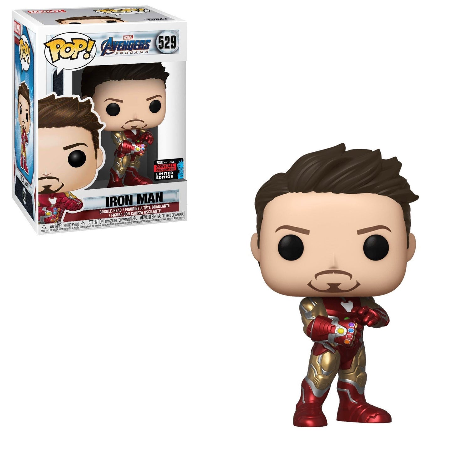 Image of Ralphie's Funhouse Iron Man action figure with detailed red and gold armor, standing in a dynamic pose.