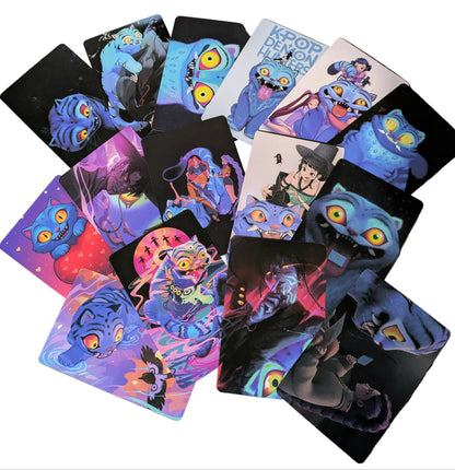 K-POP Demon Hunters collectible card set by Ralphie's Funhouse, Derpy Tiger Edition, featuring 55 colorful character cards.