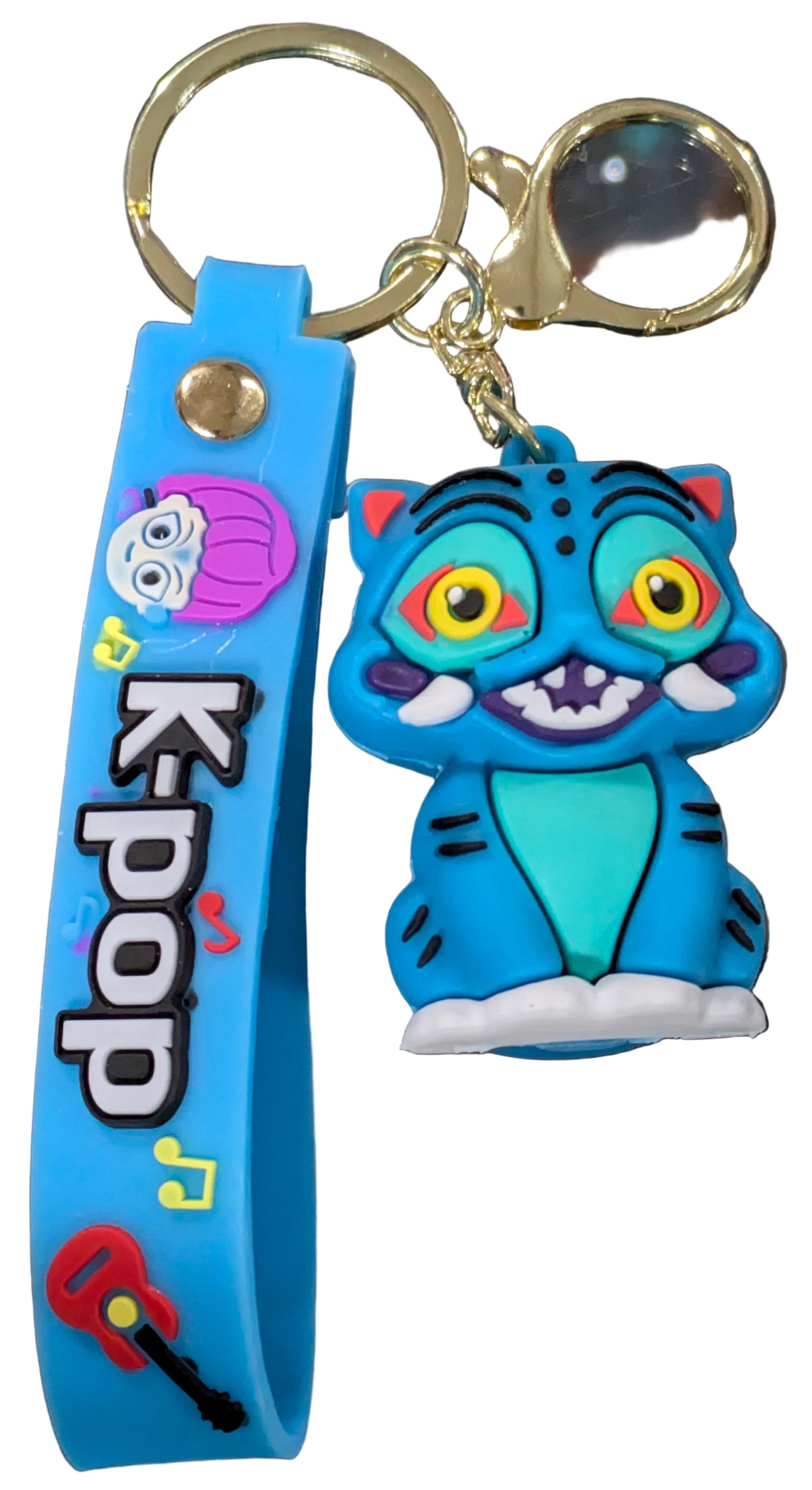 K-POP DEMON HUNTERS keychain set featuring derpy tiger charms, collectible accessories from Ralphie's Funhouse.