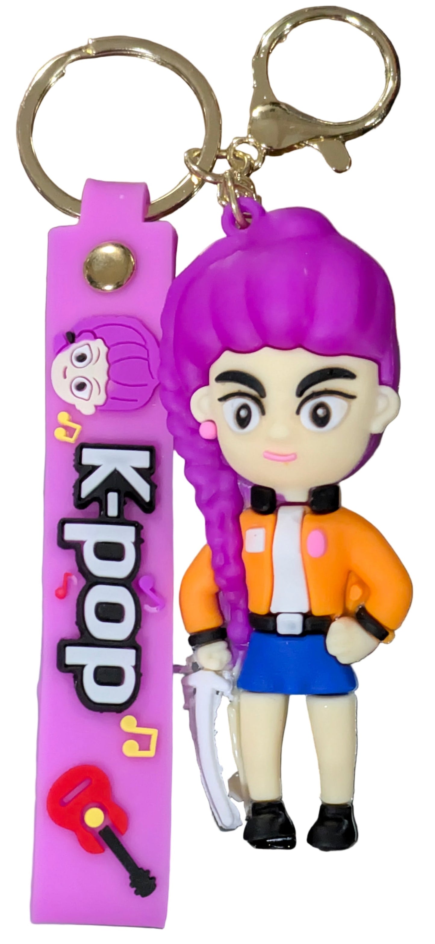 K-POP Demon Hunters keychain featuring Rumi charm set, Ralphie's Funhouse, with colorful character details and collectible design.