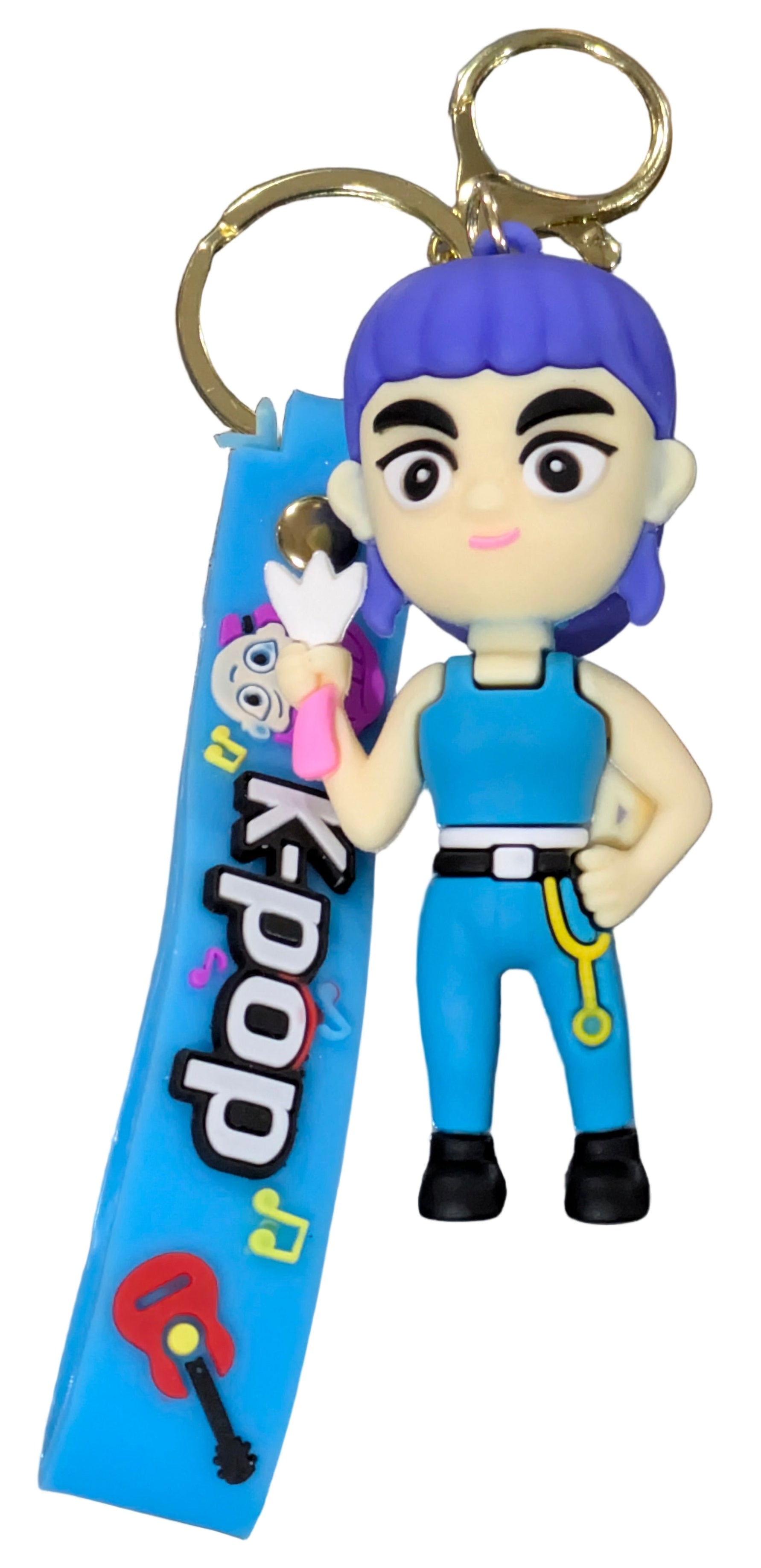 K-POP Demon Hunters Zoey charm keychain from Ralphie's Funhouse featuring colorful character details and collectible design.