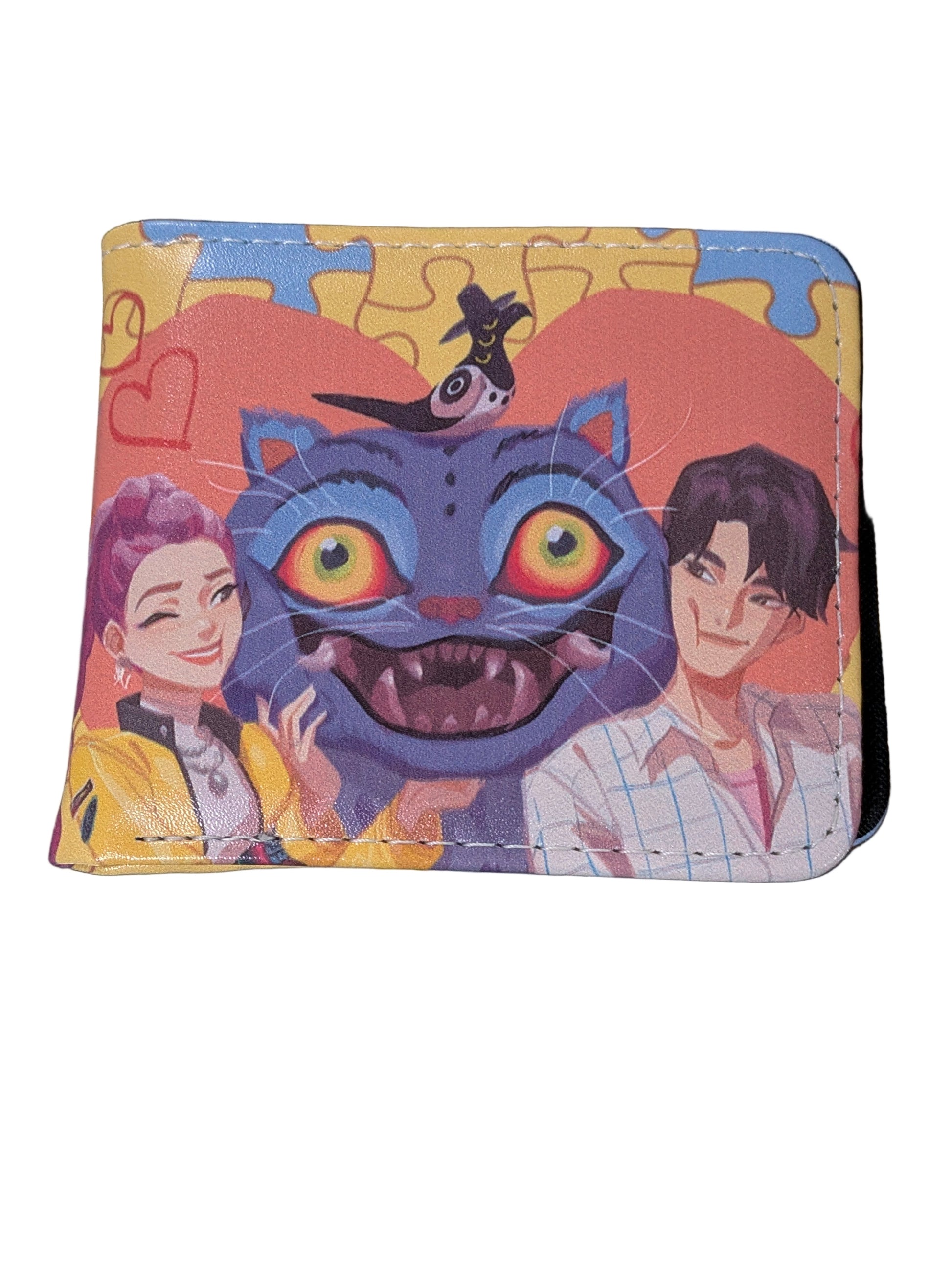 K-POP DEMON HUNTERS Wallet featuring Derpy Tiger Crew design by Ralphie's Funhouse, with colorful cartoon tiger illustration.