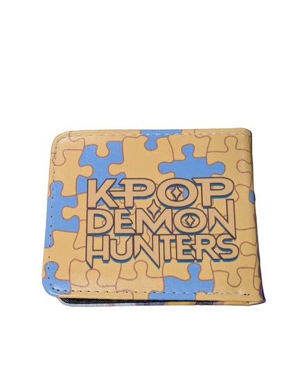 K-POP DEMON HUNTERS wallet featuring Derpy Tiger Crew design, colorful cartoon tiger artwork, compact and stylish accessory.