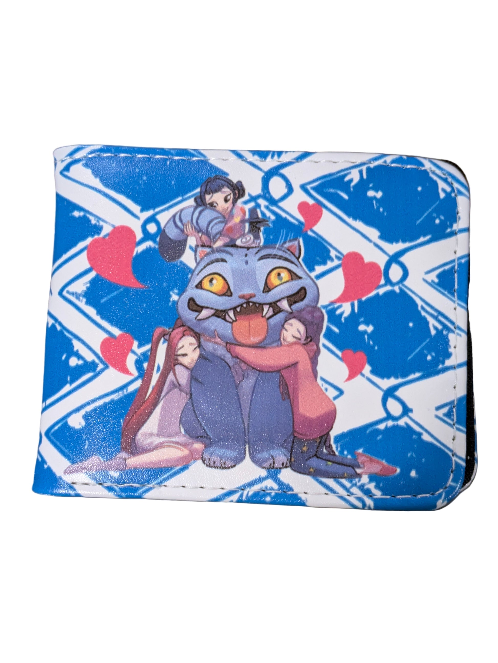 K-POP DEMON HUNTERS wallet featuring Derpy Tiger and friends, colorful cartoon design, with Ralphie's Funhouse branding.