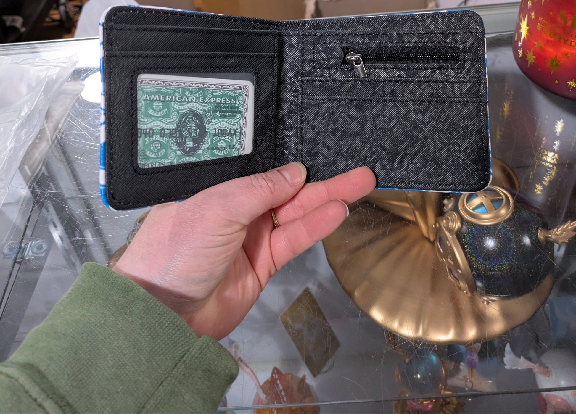 K-POP DEMON HUNTERS wallet featuring Derpy Tiger and friends, colorful cartoon design, made by Ralphie's Funhouse.