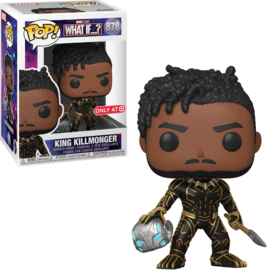 King Killmonger action figure from Ralphie's Funhouse featuring detailed costume and accessories, perfect for collectible display.