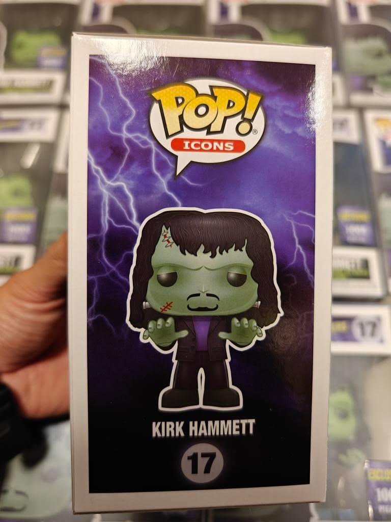 Kirk Hammett Frankenstein guitar figure by Ralphie's Funhouse, detailed collectible with iconic monster-inspired design.