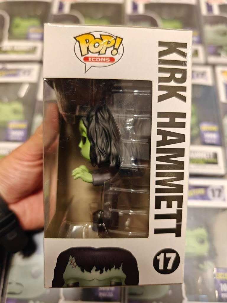 Kirk Hammett Frankenstein figurine by Ralphie's Funhouse, detailed collectible with guitar and monster costume design.