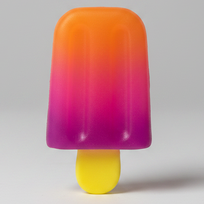 Orange to magenta gelatin squish ice cream popsicle from Ralphie's Funhouse with bright, colorful design and soft, squishy texture.