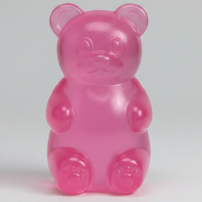 Pink Gummy Bear Squish toy from Ralphie's Funhouse, slow-rising squishy with soft, textured gummy bear design.