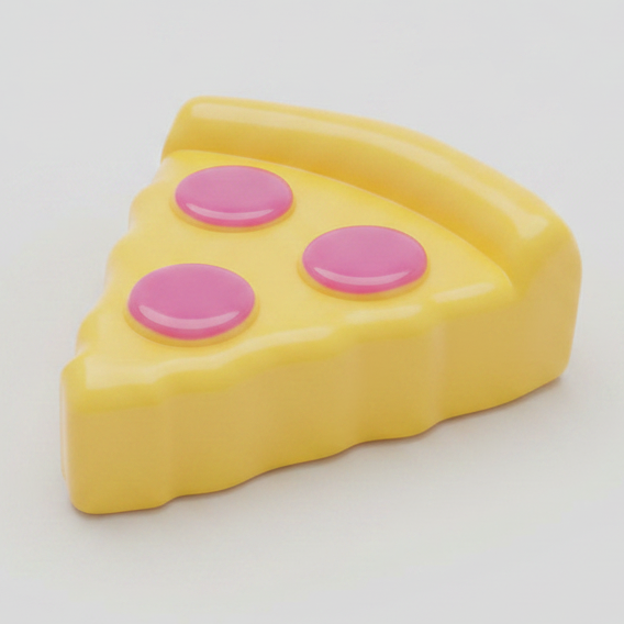 Ralphie's Funhouse Pizza Wannabe Squeezza Squish gelatin squish toy, soft and squeezable with a pizza design.