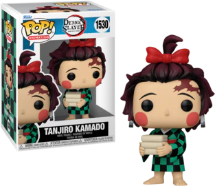 Pop! Animation Demon Slayer Tanjiro Kamado in his traditional kimono, featuring detailed character design by Ralphie's Funhouse.