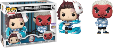 Pop! Animation Demon Slayer figures of Tanjiro Kamado and Sakonji Urokodaki from Ralphie's Funhouse, detailed collectible characters