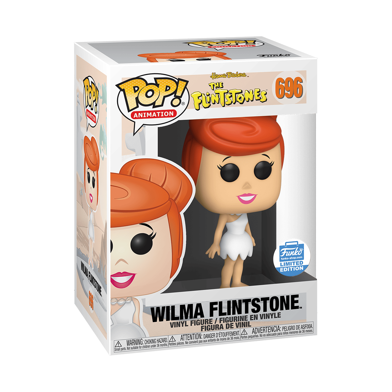 Funko Pop Animation figure of Wilma Flintstone from The Flintstones, exclusive from Ralphie's Funhouse, collectible cartoon character.