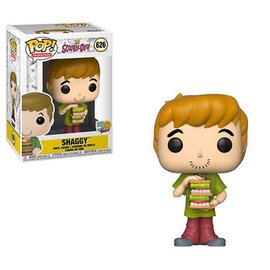Shaggy from Scooby-Doo Pop! Animation figure holding a sandwich, collectible toy by Ralphie's Funhouse.