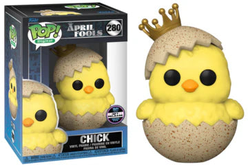Digital collectible Chick Pop! figure from Ralphie's Funhouse April Fools' Day Series 2024, legendary edition.