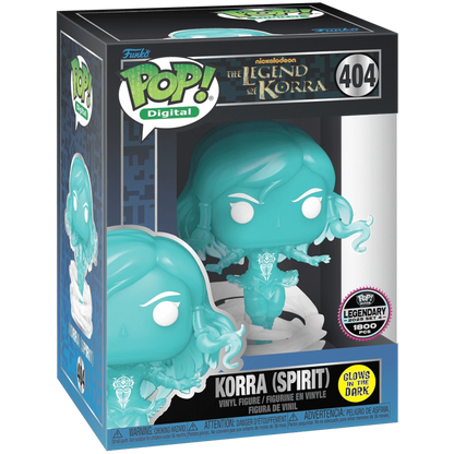 Pop! Digital Avatar Legends x Funko Korra Spirit glow-in-the-dark NFT collectible, LE1800, featuring detailed Korra character design.