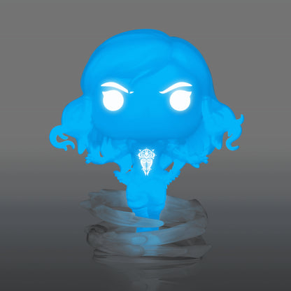 Pop! Digital Avatar Legends Korra Spirit glow-in-the-dark Funko NFT collectible, #404 LE1800, with vibrant spirit design.