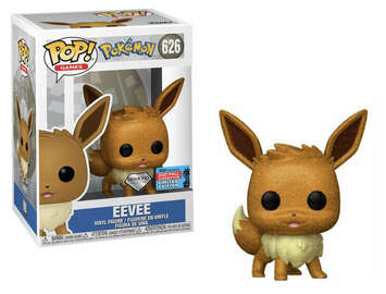 Pokémon Eevee Pop! Games figure with diamond glitter finish, from Ralphie's Funhouse, showcasing detailed design and vibrant colors.