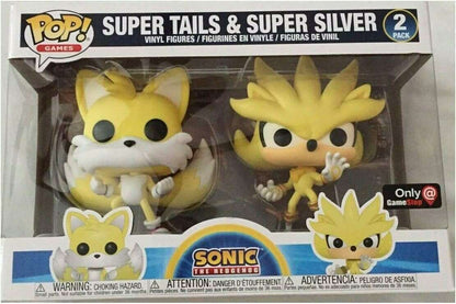 Pop! Games Sonic the Hedgehog Super Tails & Super Silver figures 2-pack, collectible toys from Ralphie's Funhouse.