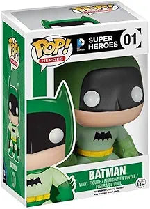 Green Batman Pop! Heroes figure from DC Rainbow Series, Ralphie's Funhouse exclusive, featuring colorful Batman design.