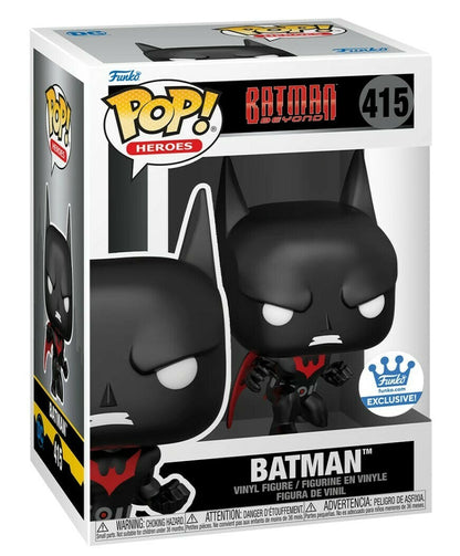 Crouching Batman Beyond Pop! Heroes figure from DC Entertainment by Ralphie's Funhouse, featuring detailed costume and dynamic pose.