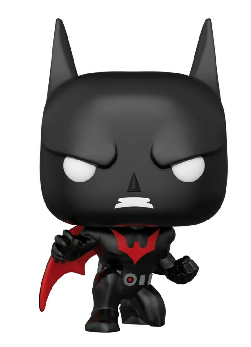 Crouching Batman Beyond Pop! Heroes figure from DC Entertainment by Ralphie's Funhouse, featuring detailed costume design and vibrant colors.