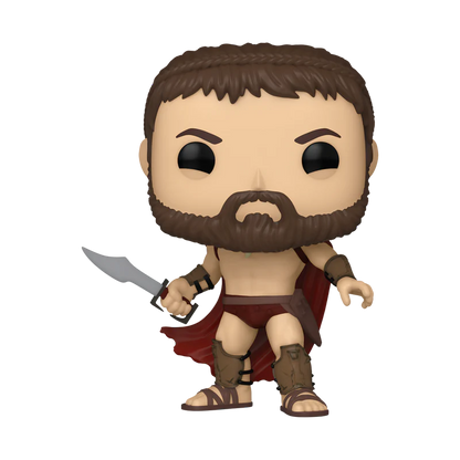 Pop! Movies: 300 Leonidas collectible figure by Ralphie's Funhouse, featuring detailed Spartan warrior with helmet and shield.