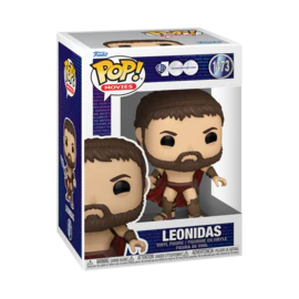 Pop! Movies: 300 Leonidas figurine from Ralphie's Funhouse, featuring detailed Spartan warrior with shield and helmet.