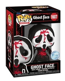Bloody Ghost Face Pop! Movies figure from Ralphie's Funhouse, featuring detailed horror character with a sinister expression.