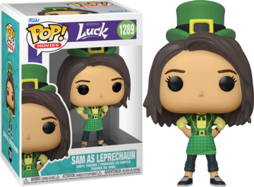 Pop! Movies Luck Sam as Leprechaun collectible figure from Ralphie's Funhouse, featuring a leprechaun character in vibrant details.