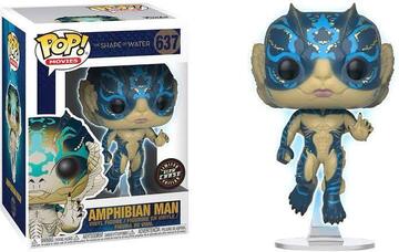 Glow-in-the-dark Amphibian Man Pop! Movies figure from The Shape of Water by Ralphie's Funhouse, detailed collectible toy.