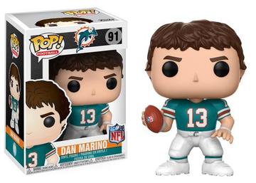 Pop! NFL Miami Dolphins Dan Marino figure by Ralphie's Funhouse, featuring a detailed collectible of the football player.