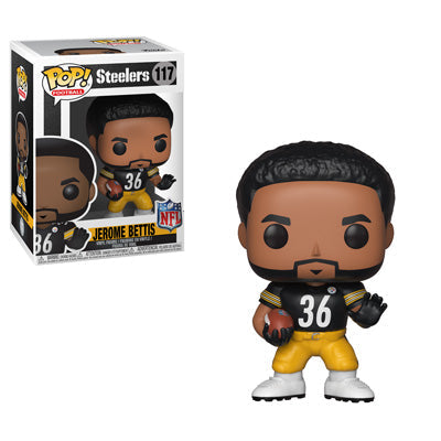 Pop! NFL Pittsburgh Steelers Jerome Bettis collectible figure by Ralphie's Funhouse, featuring the iconic football player.