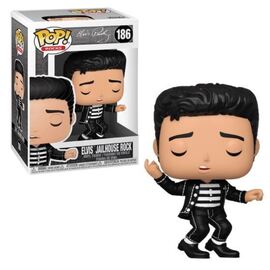 Pop! Rocks Elvis Jailhouse Rock collectible figure by Ralphie's Funhouse, showcasing Elvis in his iconic jailhouse outfit.