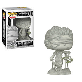 Pop! Rocks Metallica Lady Justice collectible figure by Ralphie's Funhouse, featuring detailed design and vibrant colors.