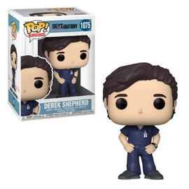 Pop! Television figure of Derek Shepherd from Grey's Anatomy, collectible toy by Ralphie's Funhouse, featuring detailed character design.
