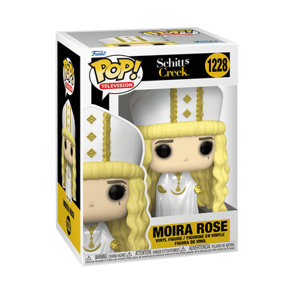 Pop! Television Moira Rose figure from Schitt's Creek by Ralphie's Funhouse, shown in a colorful collectible figure style.