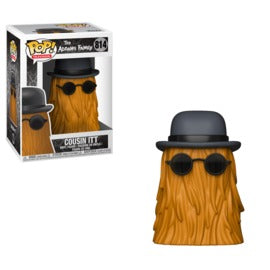Pop! Television Cousin Itt figure from The Addams Family by Ralphie's Funhouse, showing the character's fuzzy, tall, and quirky appearance.