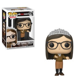 Funko Pop! Television Amy Farrah Fowler figure from The Big Bang Theory wearing a tiara, collectible toy by Ralphie's Funhouse.