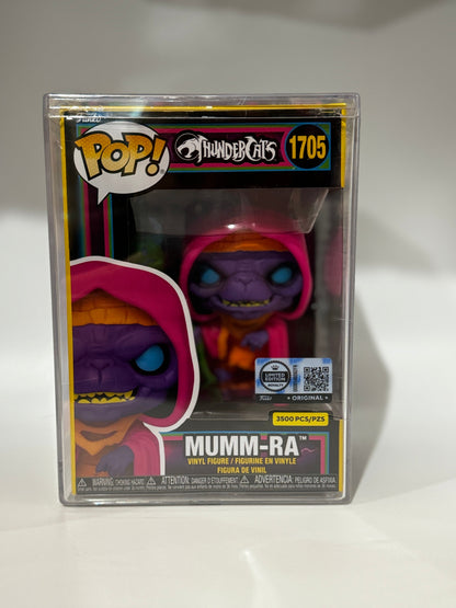 Funko Pop! ThunderCats Mumm-Ra Decayed Form Blacklight figure from Ralphie's Funhouse, limited edition #1705, with detailed decay design.