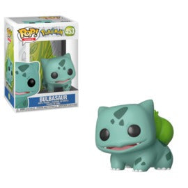 Pop! Video Games Pokémon Bulbasaur collectible figure from Ralphie's Funhouse, detailed toy with green plant-inspired design.