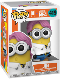 Pop! Vinyl figure of Jin Minion from Despicable Me 4, collectible toy by Ralphie's Funhouse, featuring the character's cheerful expression.