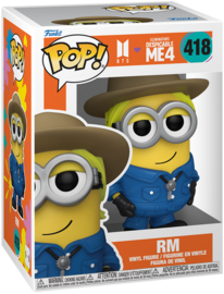 Pop! Vinyl figure of RM Minion from Despicable Me 4 by Ralphie's Funhouse, featuring the character's yellow minion design.