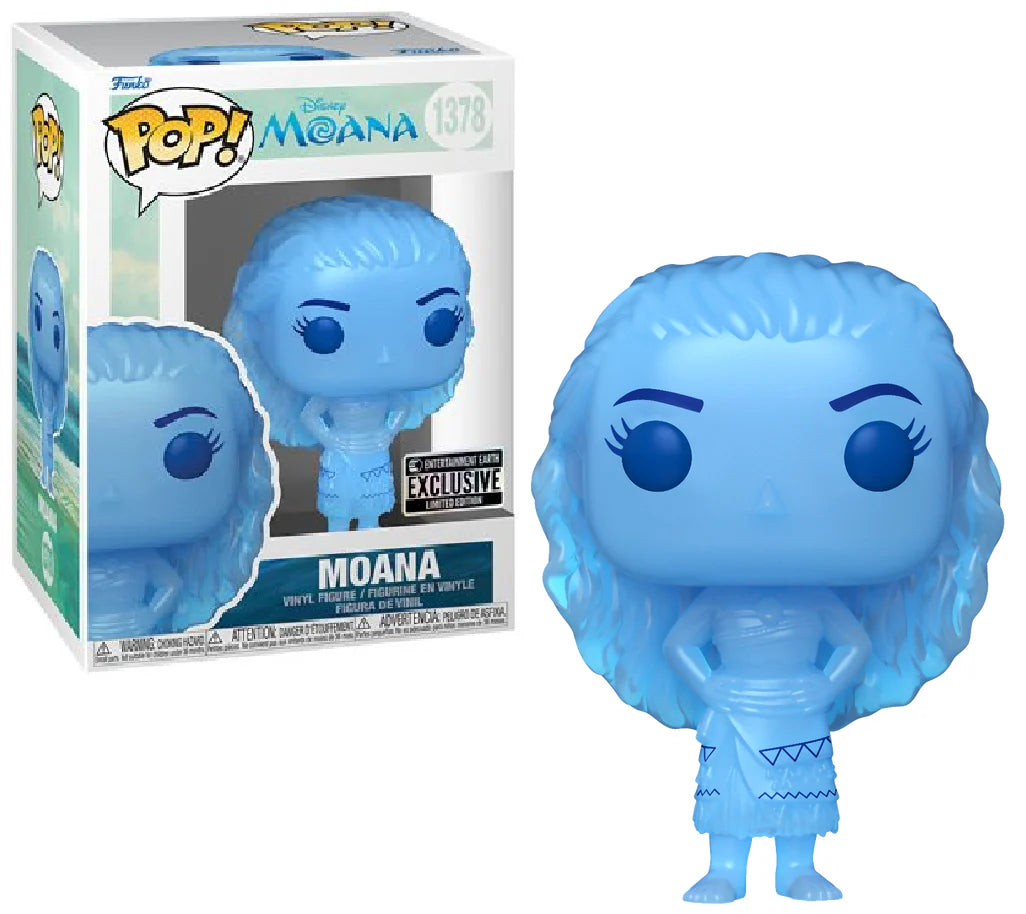 Translucent Moana Pop! Vinyl figure from Disney, featuring Moana in a collectible design, by Ralphie's Funhouse.