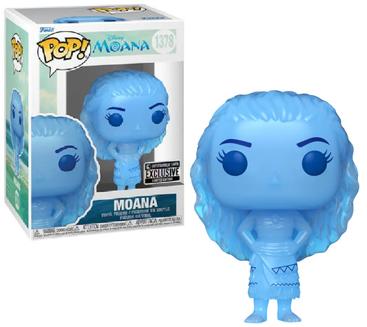 Translucent Moana Pop! Vinyl figure from Disney's Moana, featuring detailed art and collectible design by Ralphie's Funhouse.