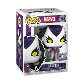 Marvel Pop! Vinyl figure of Lilith from Marvel, SDCC Convention Exclusive, by Ralphie's Funhouse, featuring detailed design and vibrant colors.